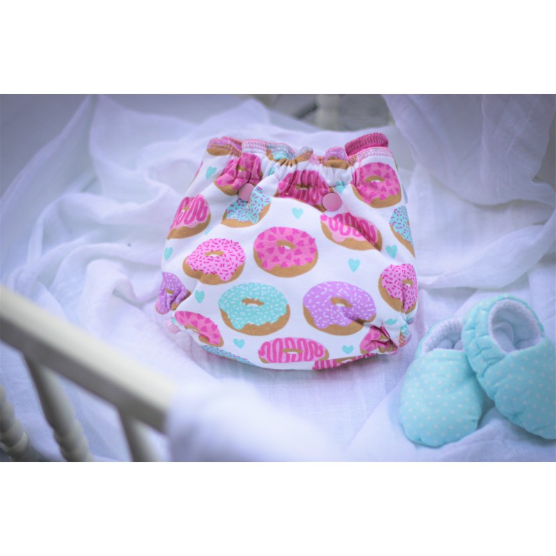 Pink donuts fitted diaper